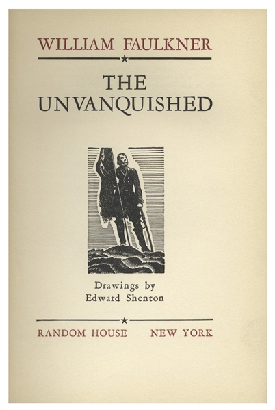 First Edition, First Printing of William Faulkner's ''The Unvanquished''