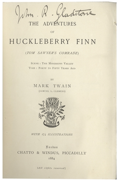 Mark Twain ''The Adventures of Huckleberry Finn'' First U.K. Edition