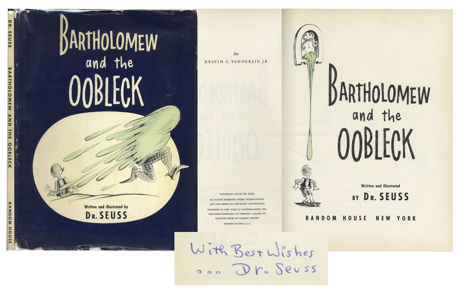 Dr. Seuss Signed First Edition, First Printing of ''Bartholomew and the Oobleck''