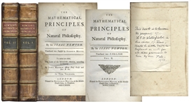 Rare First Edition of Sir Isaac Newtons The Mathematical Principles of Natural Philosophy -- Two Volume Set From 1729