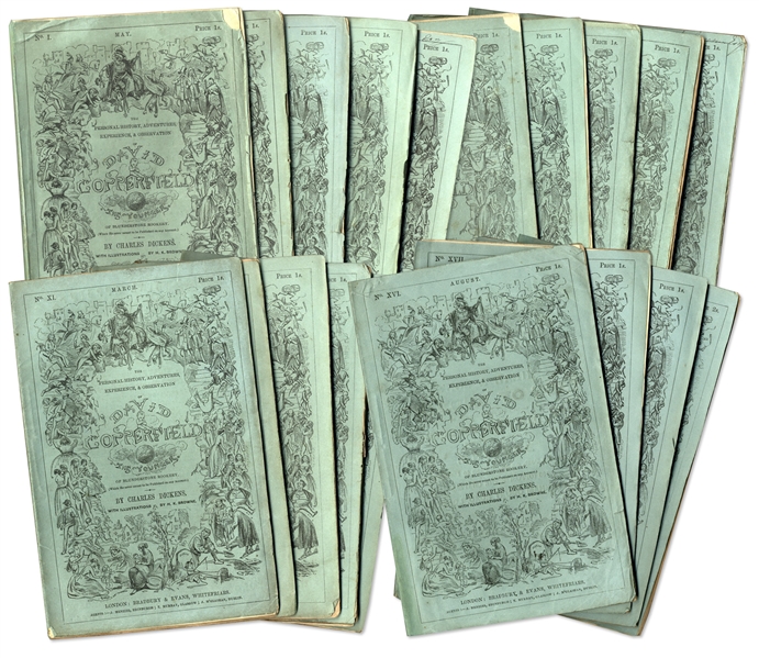 Charles Dickens First Edition Charles Dickens First Printing of ''David Copperfield'' in Serialized Form -- Rare in Original Green Wrappers