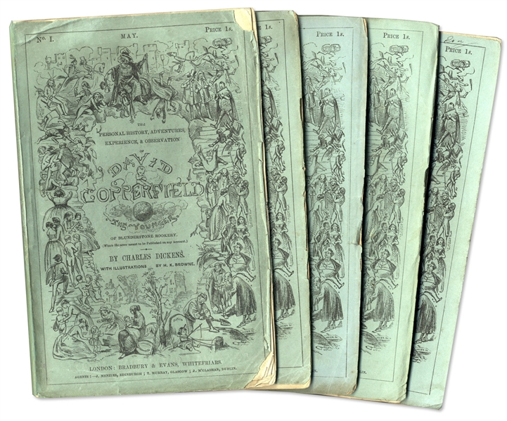 Charles Dickens First Printing of ''David Copperfield'' in Serialized Form -- Rare in Original Green Wrappers