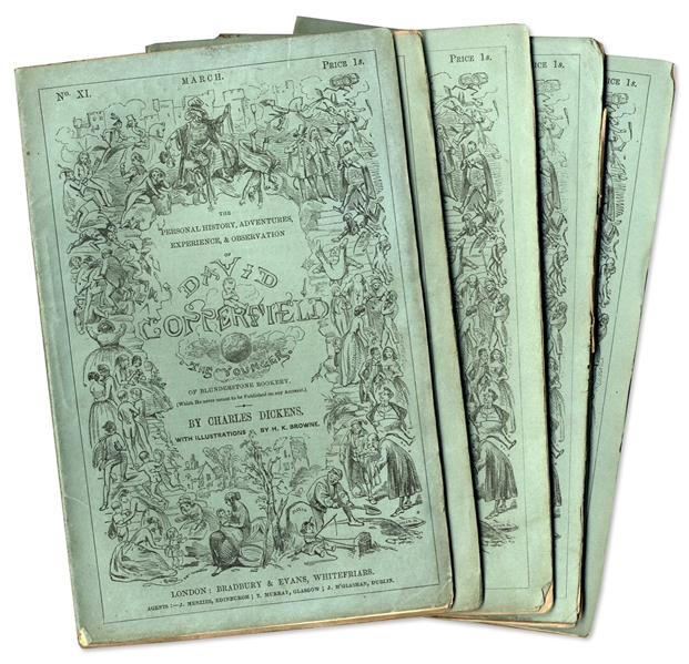 Charles Dickens First Printing of ''David Copperfield'' in Serialized Form -- Rare in Original Green Wrappers