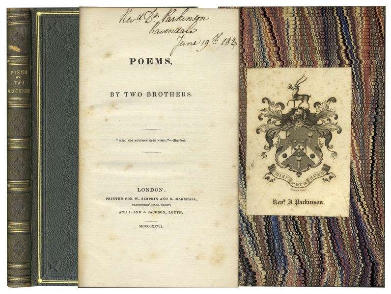 Lord Alfred Tennyson's ''Poems by Two Brothers'' First Edition From 1827