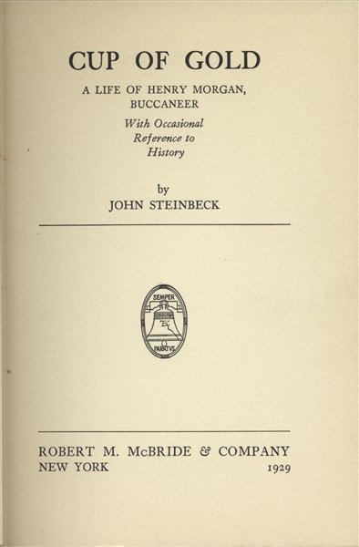 John Steinbeck ''Cup of Gold'' First Edition -- In Scarce First Edition Dust Jacket