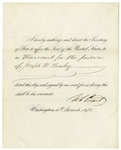Ulysses S. Grant Document Signed as President -- Grant Pardons a Man Who Attempted to Defraud the Government