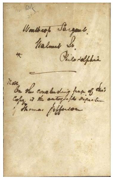 Thomas Jefferson Scarce Signed 1st Edition of the First U.S. Census -- One of Only a Handful Signed & Ratified by Jefferson