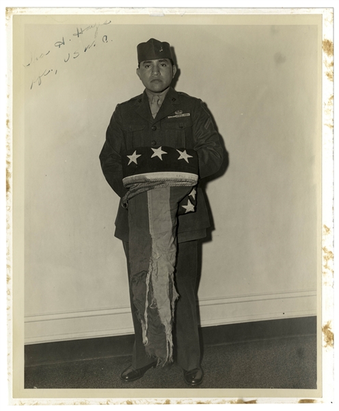 Lot of Four 8'' x 10'' Signed Photos of the Iwo Jima Flag Raisers, John Bradley, Rene Gagnon & Ira Hayes -- From John Bradley's Estate