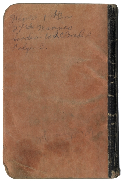 Fascinating Booklet Signed & Handwritten by WWII Hero John Bradley -- Bradley Takes Medical Notes in His Role as Hospital Corpsman -- Includes His ''Chemical Warfare Pocket Reference Card''