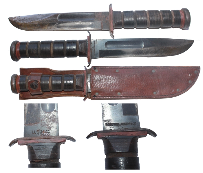 John Bradley's Personally Owned U.S. Marines-Issued Combat Knife -- Likely Used at Iwo Jima -- From John Bradley's Estate