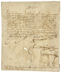 King Ferdinand and Queen Isabella Rare Signed Royal Decree From 1491 During Their Reign as King & Queen of Spain -- Regarding Land Dispute for a Soldier -- With COA From University Archives