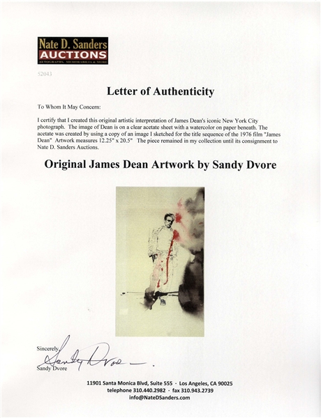 Original & Provocative James Dean Artwork by Legendary Graphic Artist Sandy Dvore