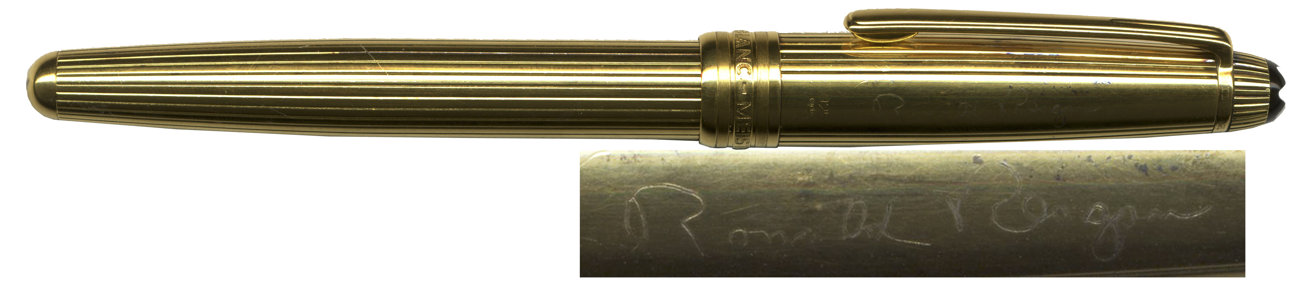 Ronald Reagan Memorabilia Auction Ronald Reagan Mont Blanc Meisterstuck Engraved Pen -- Personally Owned & Used by Ronald Reagan, The Great Communicator