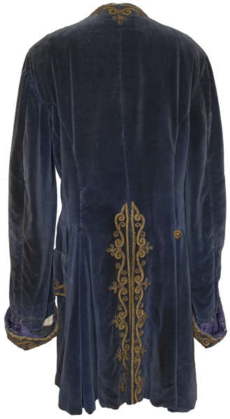 Gorgeous Blue Velvet Coat Worn by Anthony Quinn in ''Against All Flags''