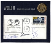 Apollo 11 First Day Cover Boldly Signed by Neil Armstrong, Buzz Aldrin and Michael Collins