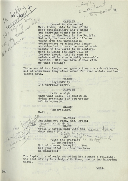 Marilyn Monroe Heavily Hand-Annotated Script for Her Last Role, ''Something's Got to Give'' -- Marilyn Makes Copious Notes to Herself About Her Character, ''easy/very intimate/very real''