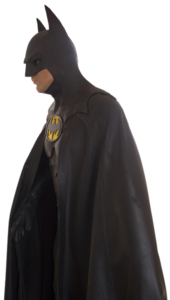 The Batsuit From Batman Returns Starring Michael Keaton -- Measures Over 6' Tall on Custom Display
