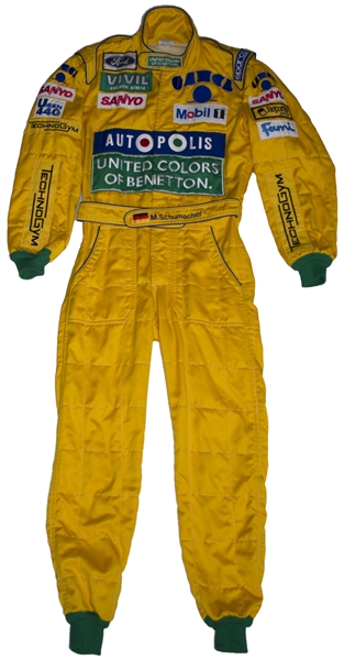 Michael Schumacher Racing Suit From the 1992 German F1 Grand Prix