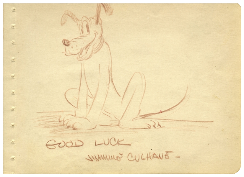 Sketch of ''Pluto'' by Famed Disney Animator James Shamus Culhane