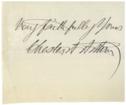 Chester Arthur Large Signature