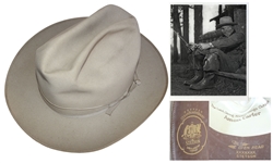 Dwight Eisenhowers Personally Own & Worn Stetson Hat -- Worn by Eisenhower While Hunting & Fishing