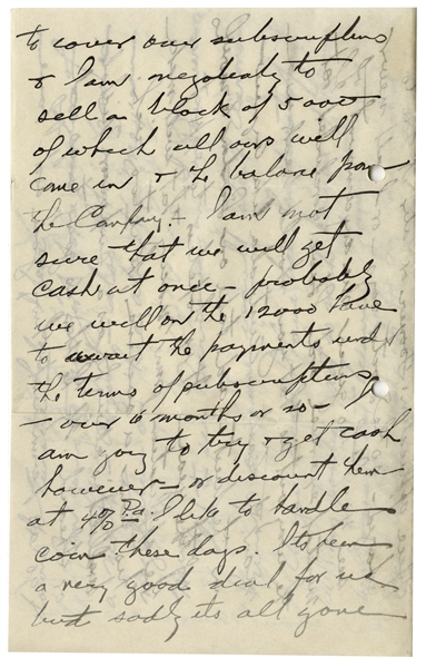 Herbert Hoover Autograph Letter Signed With Personal Content -- ''...it has to change - so the doctor says - or I will never see 40...'' -- Hoover Also Predicts the Future Importance of New York