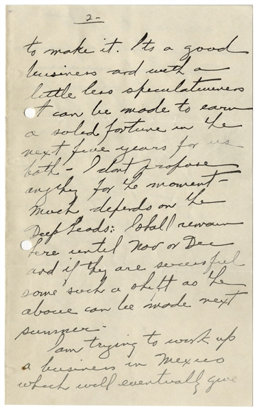 Herbert Hoover Autograph Letter Signed With Personal Content -- ''...it has to change - so the doctor says - or I will never see 40...'' -- Hoover Also Predicts the Future Importance of New York