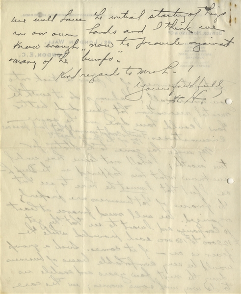 Herbert Hoover Autograph Letter Signed on Stock Market Speculation, Pre-Crash -- ''...I am more to blame than anyone else as I should have had enough sense not to gamble...with our own money...''