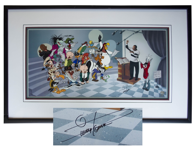 Quincy Jones Signed Limited Edition Artwork of Warner Brothers Characters Performing ''We Are the World''
