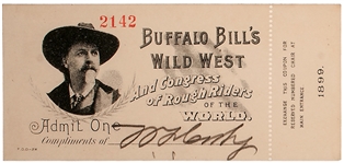 Buffalo Bill Cody Signed Ticket to His Wild West Show