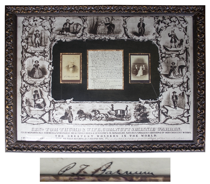 P.T. Barnum Funny Autograph Letter Signed on Carnival Showmen Who ''...began to argue upon the merits and demerits of Genl Tom Thumb - one claiming that I had bamboozled the Queen...''