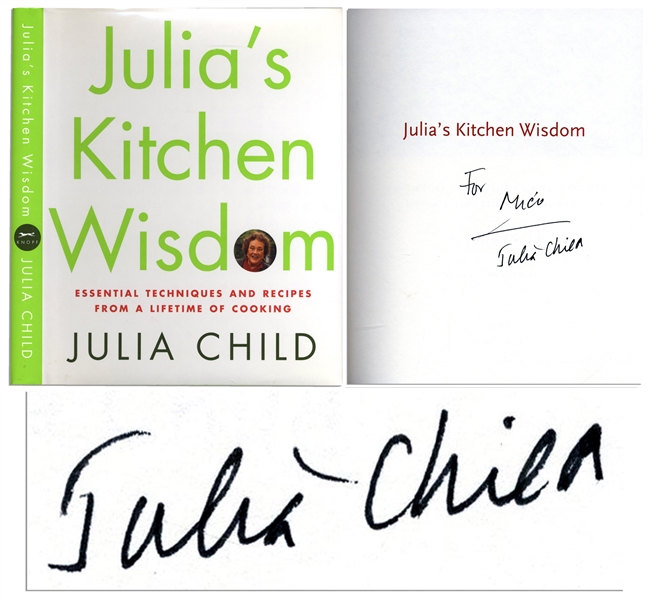 Julia Child Signed First Edition of ''Julia's Kitchen Wisdom''