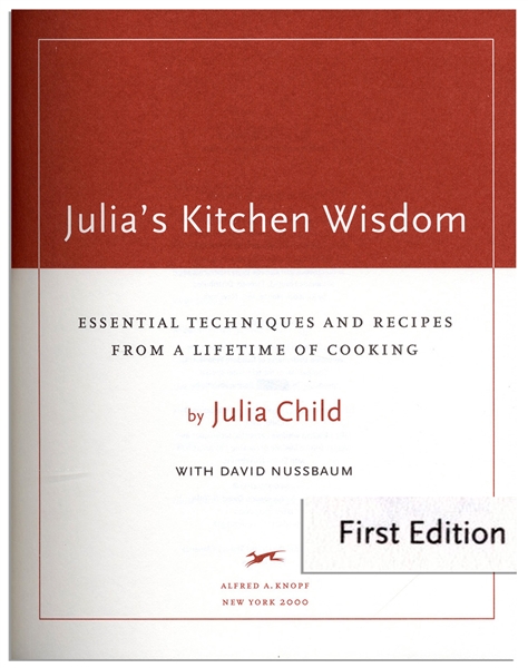 Julia Child Signed First Edition of ''Julia's Kitchen Wisdom''