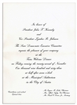 Invitation to the Dinner Welcoming President Kennedy to Texas the Night of His Assassination