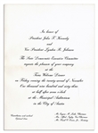 John F. Kennedy Dinner Invitation, Welcoming Him to Texas the Night of His Assassination