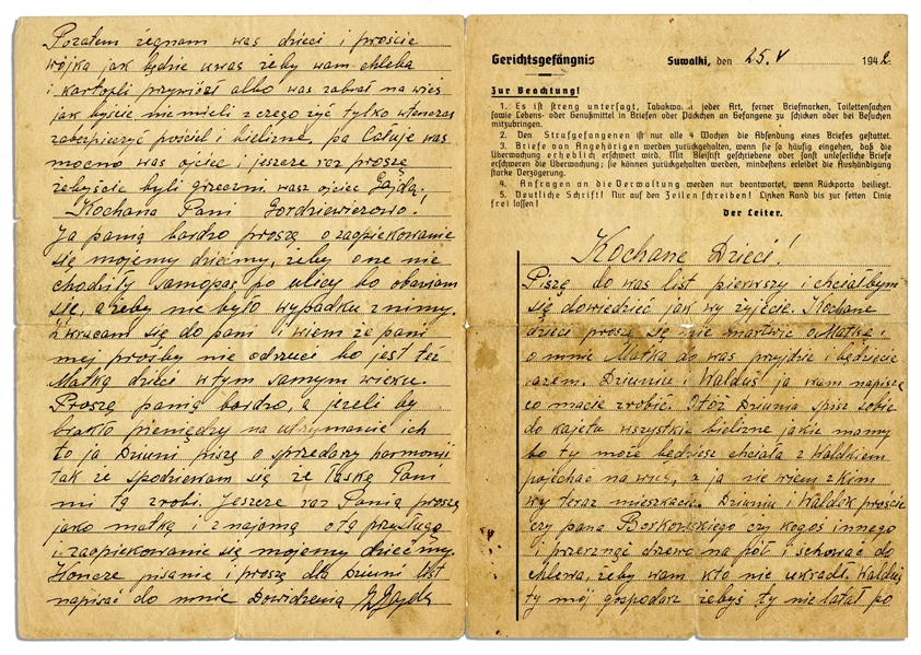 WWII Letter by a German Political Prisoner Held at the Plotzensee Prison in Berlin -- The Nazi Prison Held ''Prisoners of Conscience'' From the German Resistance