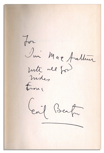 Cecil Beaton Signed First American Edition of His Book ''I Take Great Pleasure''