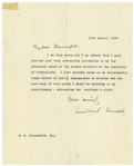 Winston Churchill Letter Signed From 1927 -- ...I have already taken on an unpleasantly large number of public engagements...