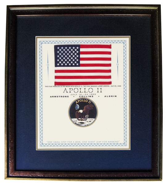 Flown Beta Cloth Apollo 11 Space-Flown U.S. Flag -- From the Collection of Buzz Aldrin