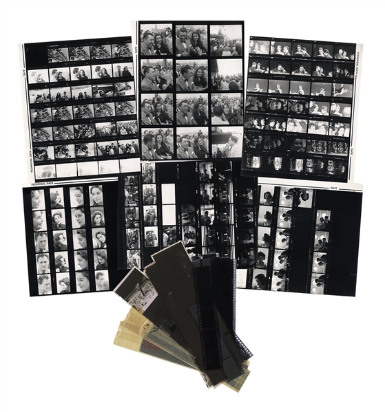 Extraordinary Lot of Images of Elizabeth Taylor From the Late 1950s and Early 1960s -- Over 150 Negatives & 7 Contact Sheets -- Playful Images of Taylor With Both Mike Todd & Eddie Fisher