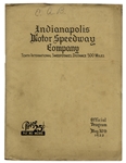 1922 Indy 500 Program