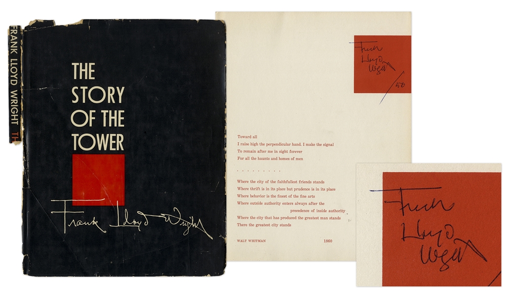 Frank Lloyd Wright Signed Copy of ''The Story of the Tower'' -- Rare Signed Publication by Wright Regarding Price Tower, His Only Skyscraper