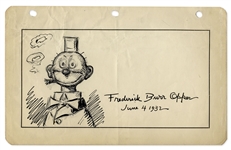 Frederick Burr Opper Original Hand-Drawn Illustration of Happy Hooligan -- Measures 9.5 x 6