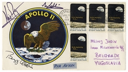 Apollo 11 First Day Cover Boldly Signed by Neil Armstrong, Buzz Aldrin and Michael Collins -- With Steve Zarelli COA