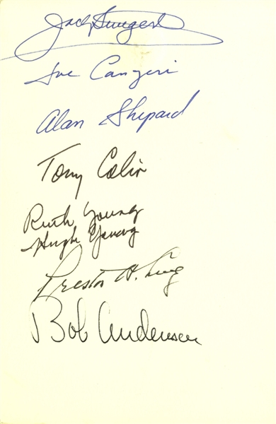 Alan Shepard & Jack Swigert Signed Menu From an Event at the Reagan White House