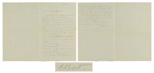 Albert Einstein Autograph Letter Signed -- Einstein Writes to His Closest Friend, Michele Besso, Offering Condolences to Bessos Family, Who Suffered a Tragic Death