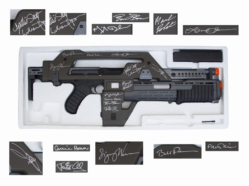 ''Aliens'' Cast Signed M41A Pulse Rifle -- Signed by 12 Key Cast Members Including Sigourney Weaver and Bill Paxton
