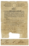 Incredibly Scarce Document Signed by Texas Revolutionary Benjamin R. Milam -- Official Citizenship Document for the Red River Colony, Founded by Milam & Arthur G. Wavell