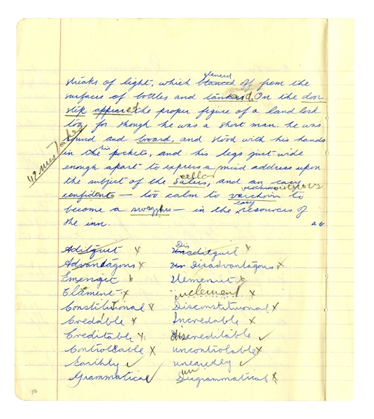 Bruce Lee Signed & Handwritten Essay From High School -- …the pure white hangings in the little bed chambers above beckons, Come in!… -- Among Earliest Examples of Lee's Writing