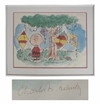 Charles Schulz Peanuts Limited Edition Lithograph -- Charlie Brown Gets His Kite Stuck in a Tree